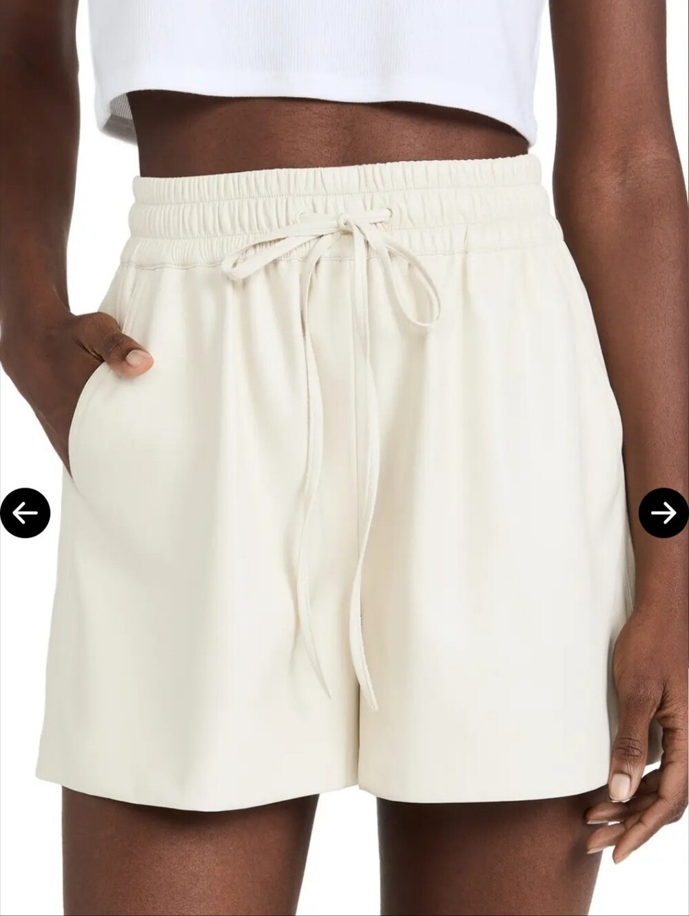 Good American Better Than Leather Shorts in Bone Color Size 0. New